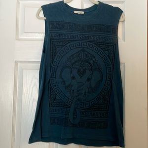 Long blue elephant tank